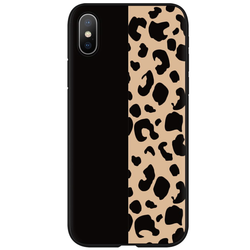 pad Instrueren Wedstrijd iPhone XR Hoesje Black x Leopard TPU Case Back Cover - IYUPP.nl