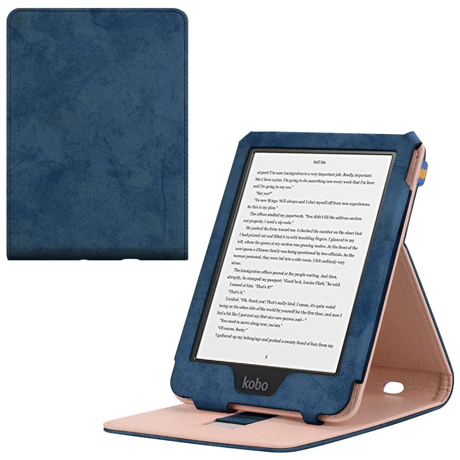 Condenseren Charmant Staan voor Kobo Clara HD e-Reader Premium Hoes Case Cover Blauw - IYUPP.nl