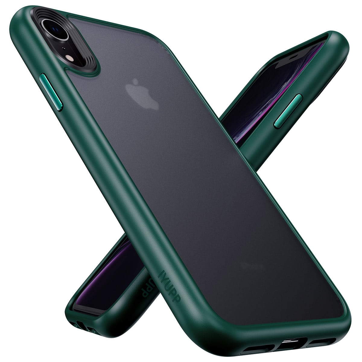 Condenseren Stevig klok IYUPP iPhone XR Hoesje Bumper Groen x Zwart - IYUPP