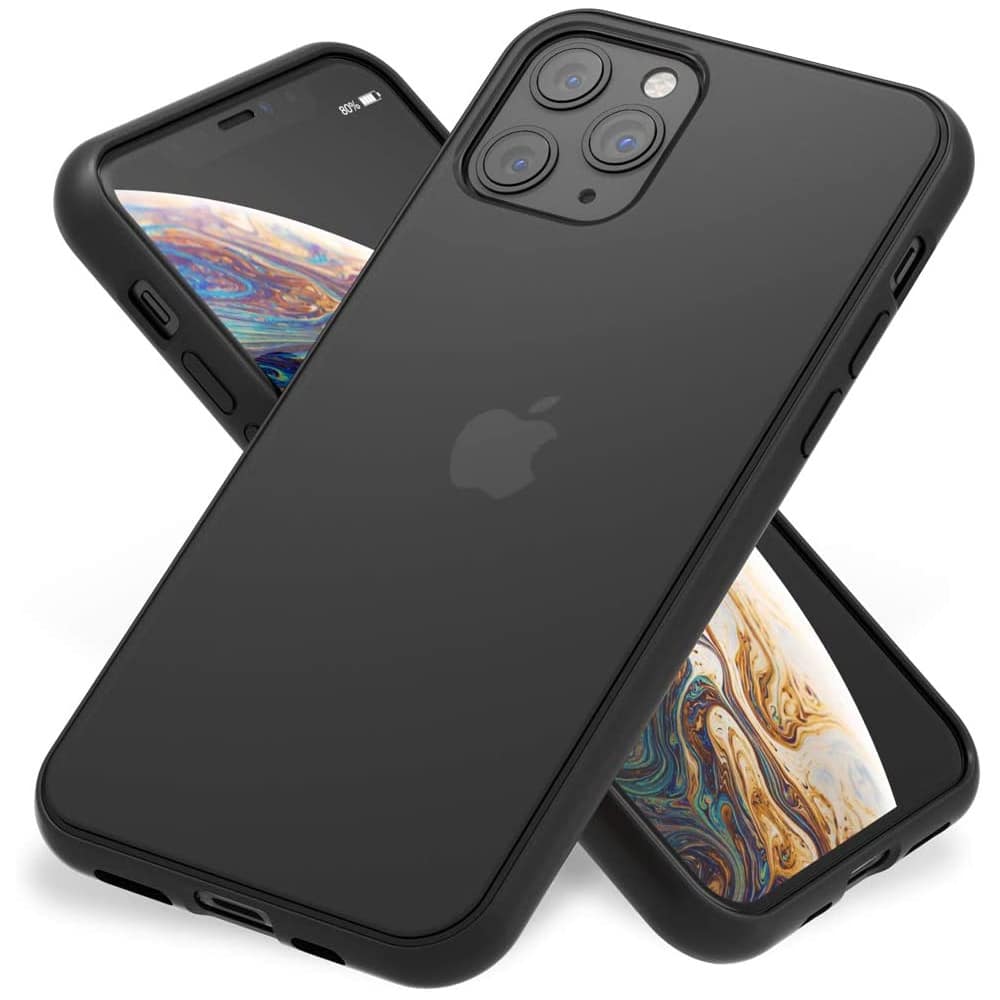 periodieke terrorist Voorvoegsel iPhone 11 Bumper Hoesje Zwart x Mat Zwart Shockproof - IYUPP