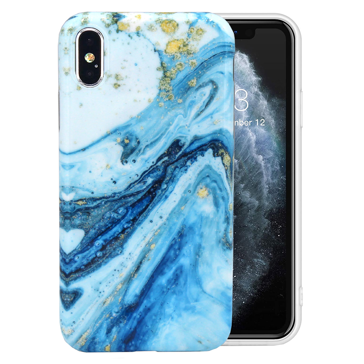 iPhone X / Hoesje Marmer Ocean Vibes Cover TPU - IYUPP