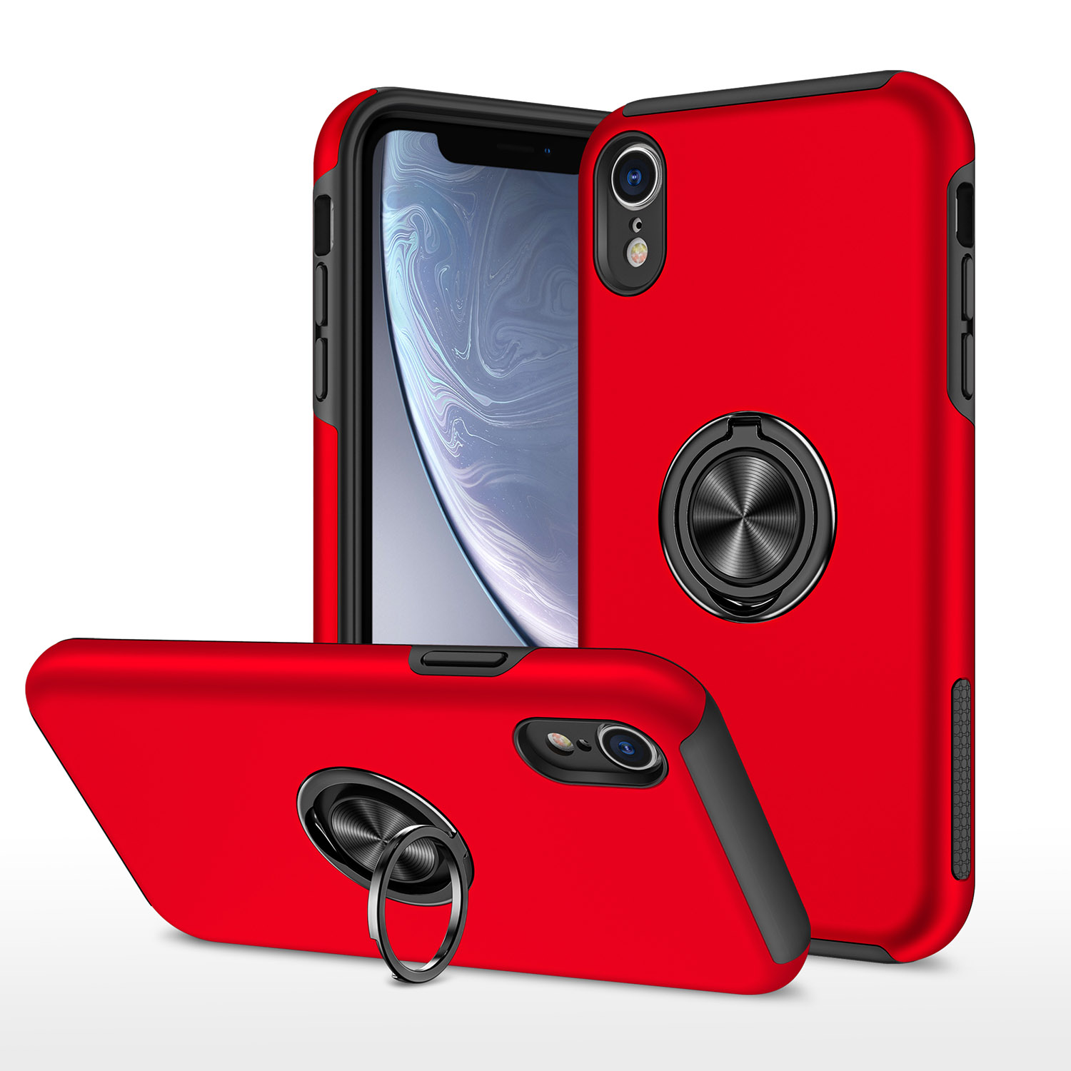 iPhone XR Hoesje Rood met en Magneet Shockproof Cover - IYUPP