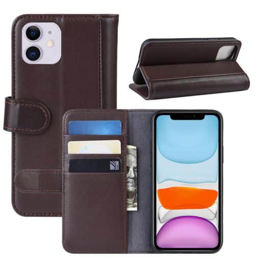 IYUPP iPhone 11 Hoesje met Pasjeshouder Leer Bruin