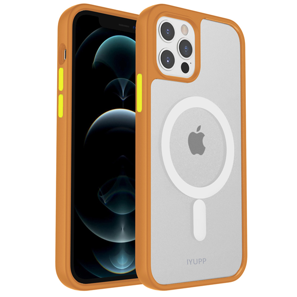 Guinness Jongleren Acrobatiek IYUPP iPhone 12 Pro Max Bumper Hoesje Oranje x Transparant met Magsafe -  IYUPP