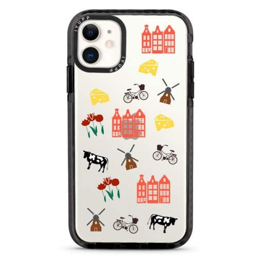 IYUPP iPhone 11 Hoesje Bumper Zwart x Transparant NL Icons - Afbeelding 2