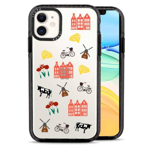 IYUPP iPhone 11 Hoesje Bumper Zwart x Transparant NL Icons