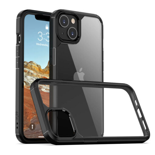 IYUPP iPhone 14 Plus Hoesje Zwart x Transparant