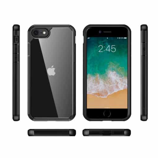 voorkant Suradam wapen IYUPP iPhone 7 / 8 / SE 2020 / SE 2022 Hoesje Zwart x Transparant